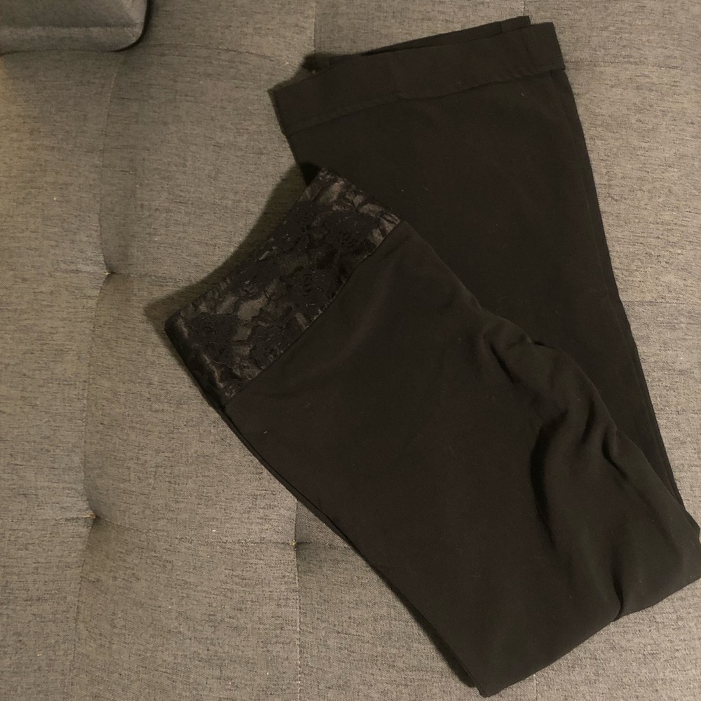 Vanity Lace Detail Black Dress Pants